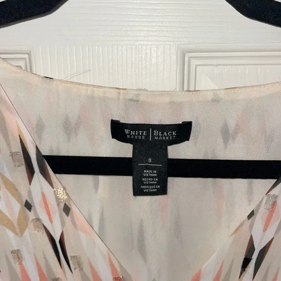 White House Black Market Multicolor Patterned Blouse - Picture 2 of 3